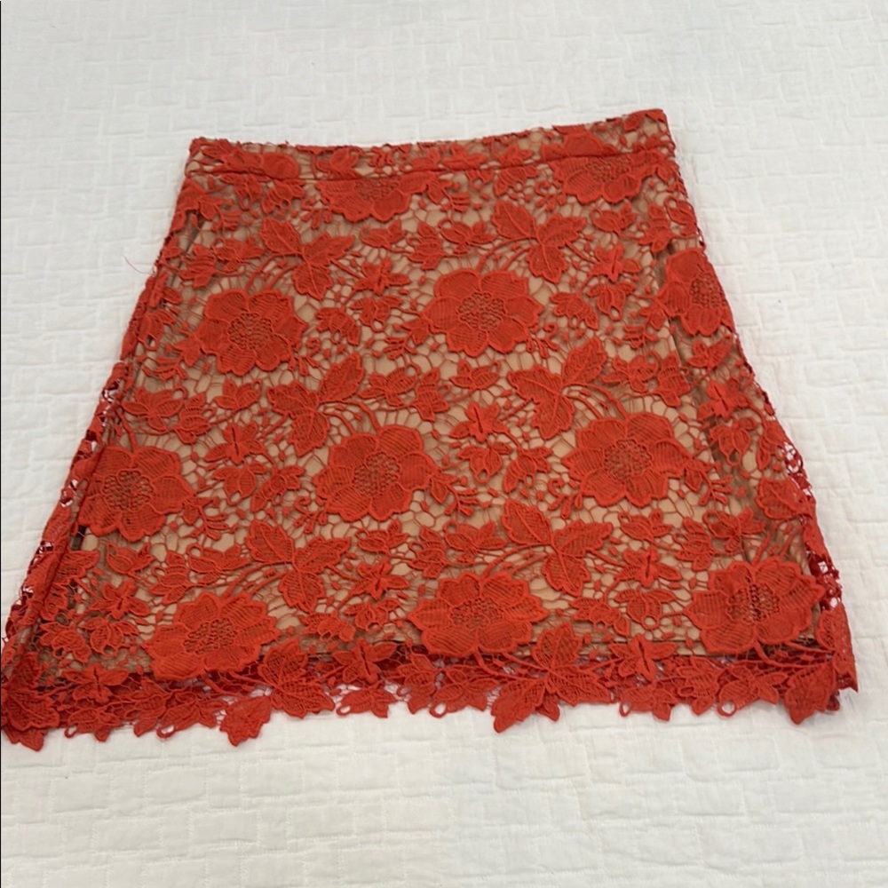 ECI Orange Mini A-line Skirt for Cocktail Night Out